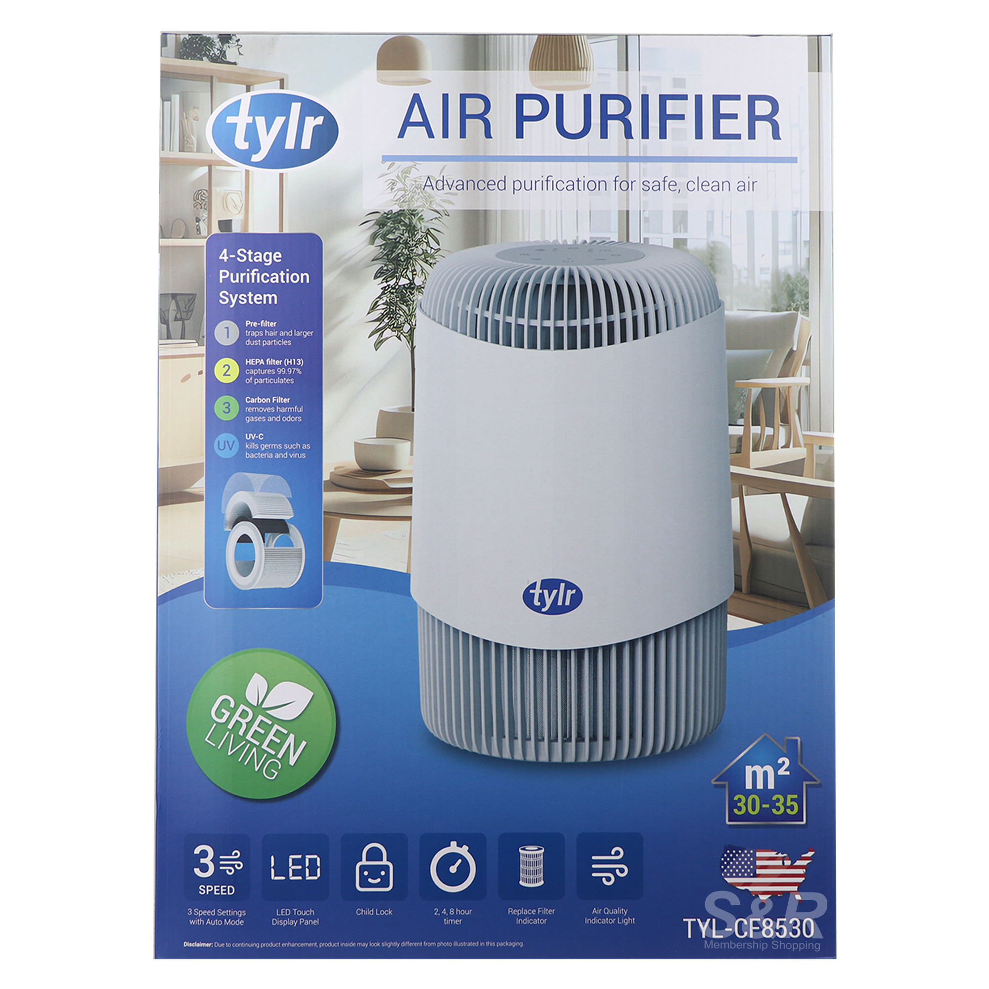 Tylr Air Purifier TYL-CF8530 Tylr Air Purifier TYL-CF8530